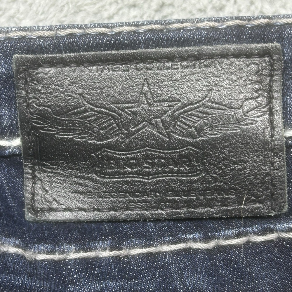 Big Star Miki Jeans Womens 31R (36x32) Blue Denim Distressed Bootcut Low Rise - Picture 14 of 16